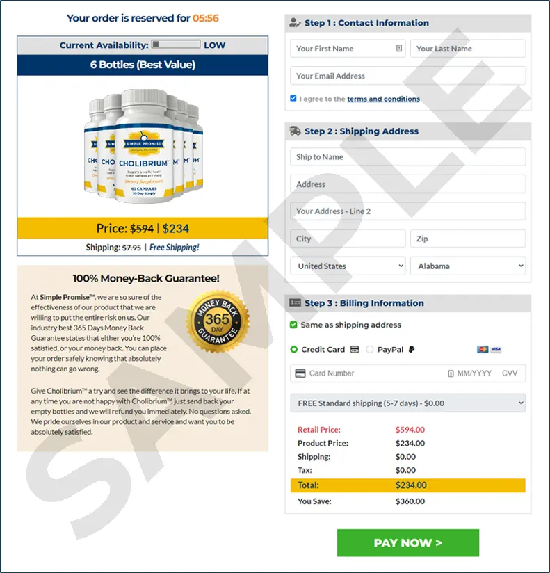 Cholibrium Secure Checkout Page